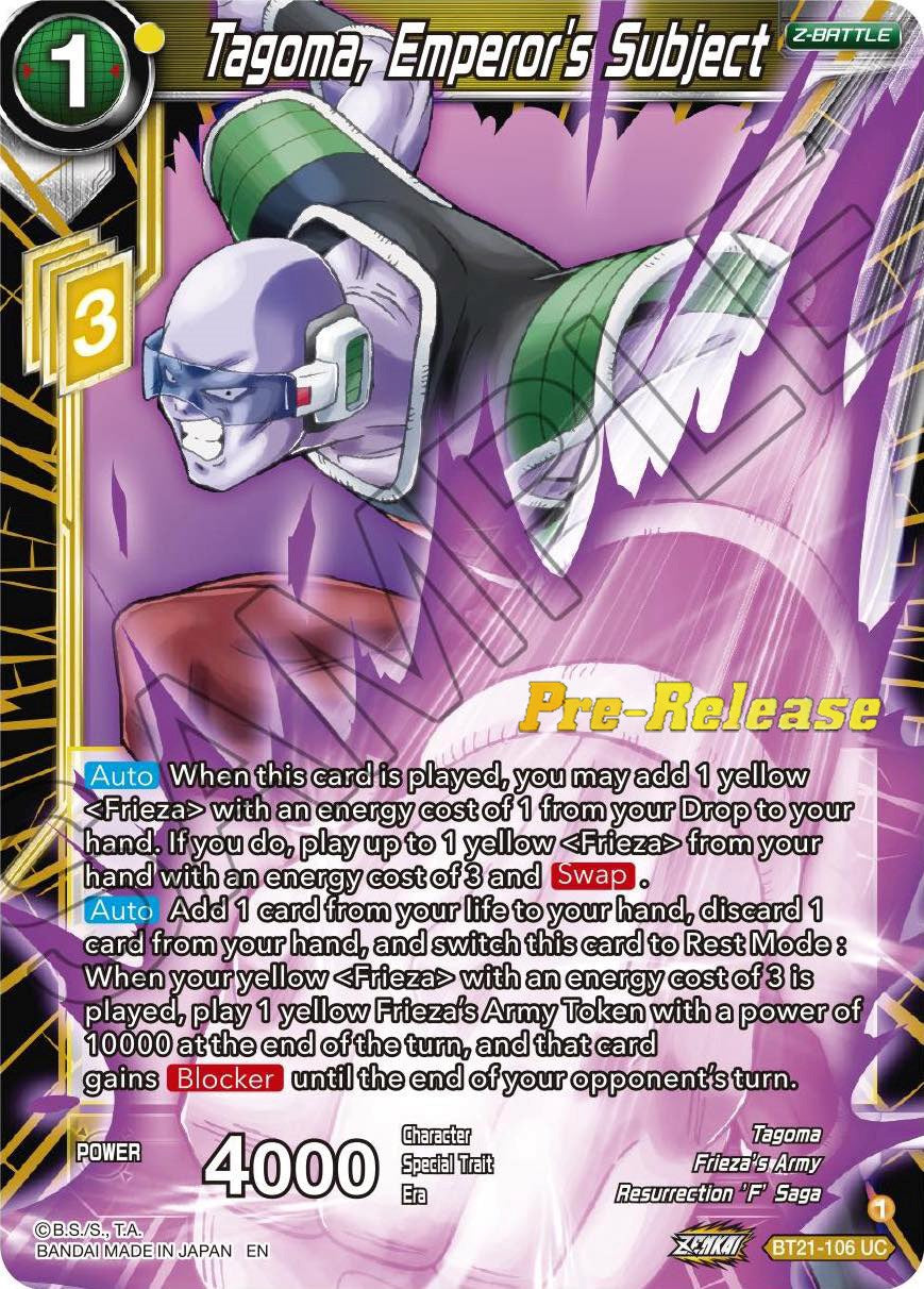 Tagoma, Emperor's Subject (BT21-106) [Wild Resurgence Pre-Release Cards] | Rock City Comics