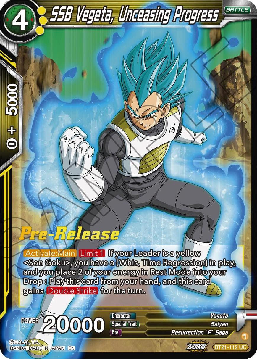 SSB Vegeta, Unceasing Progress (BT21-112) [Wild Resurgence Pre-Release Cards] | Rock City Comics