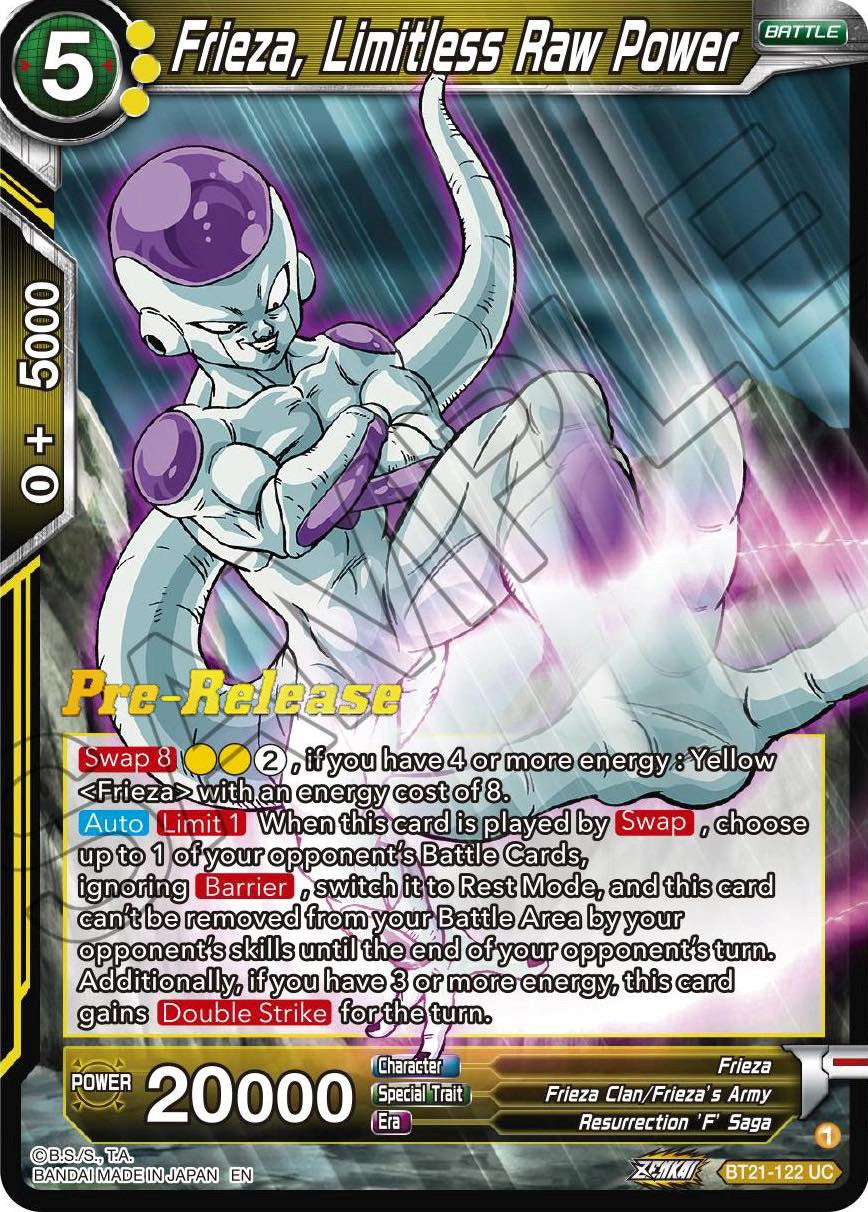 Frieza, Limitless Raw Power (BT21-122) [Wild Resurgence Pre-Release Cards] | Rock City Comics