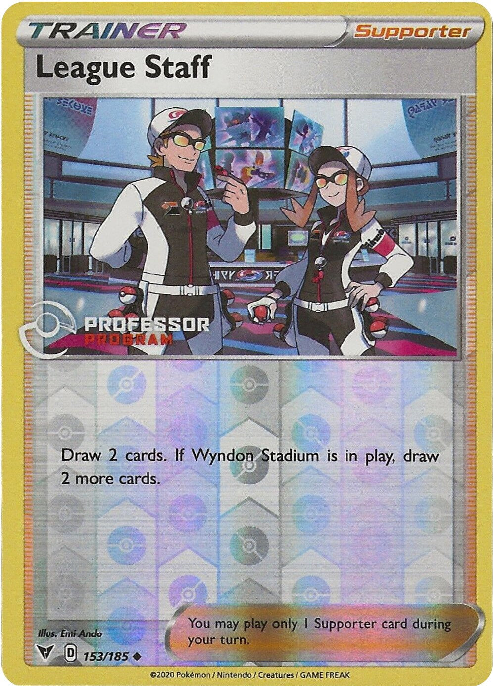 League Staff (153/185) (Professor Program Promo) [Sword & Shield: Vivid Voltage] | Rock City Comics