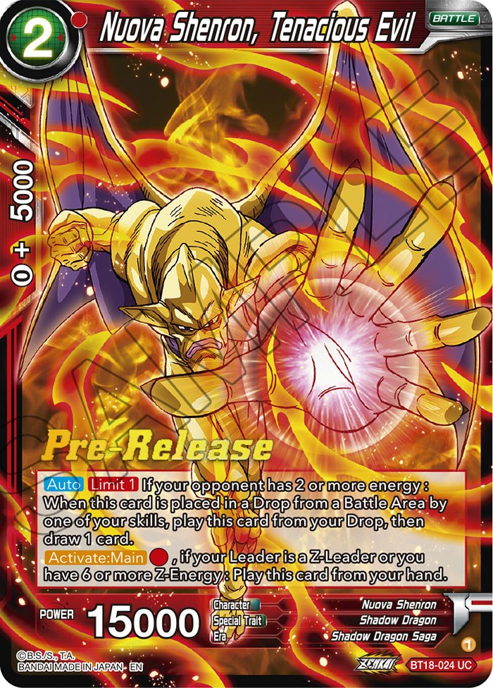 Nuova Shenron, Tenacious Evil (BT18-024) [Dawn of the Z-Legends Prerelease Promos] | Rock City Comics