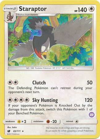 Staraptor (83/111) (Deck Exclusive #22) [Sun & Moon: Trainer Kit - Alolan Sandslash] | Rock City Comics