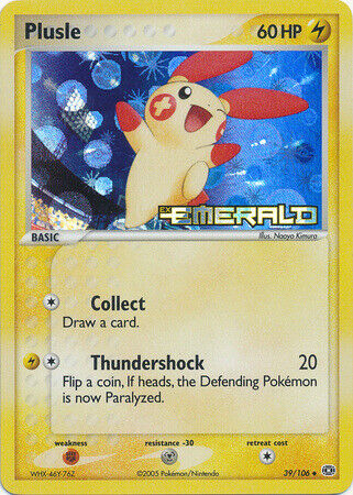 Plusle (39/106) (Stamped) [EX: Emerald] | Rock City Comics