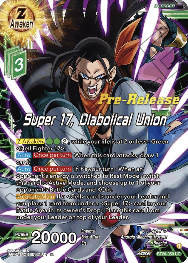 Super 17, Diabolical Union (BT20-059) [Power Absorbed Prerelease Promos] | Rock City Comics