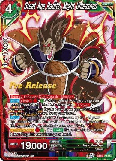 Great Ape Raditz, Might Unleashed (BT15-145) [Saiyan Showdown Prerelease Promos] | Rock City Comics