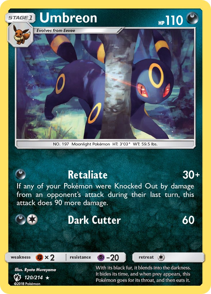 Umbreon (120/214) (Cosmos Holo) (Blister Exclusive) [Sun & Moon: Lost Thunder] | Rock City Comics