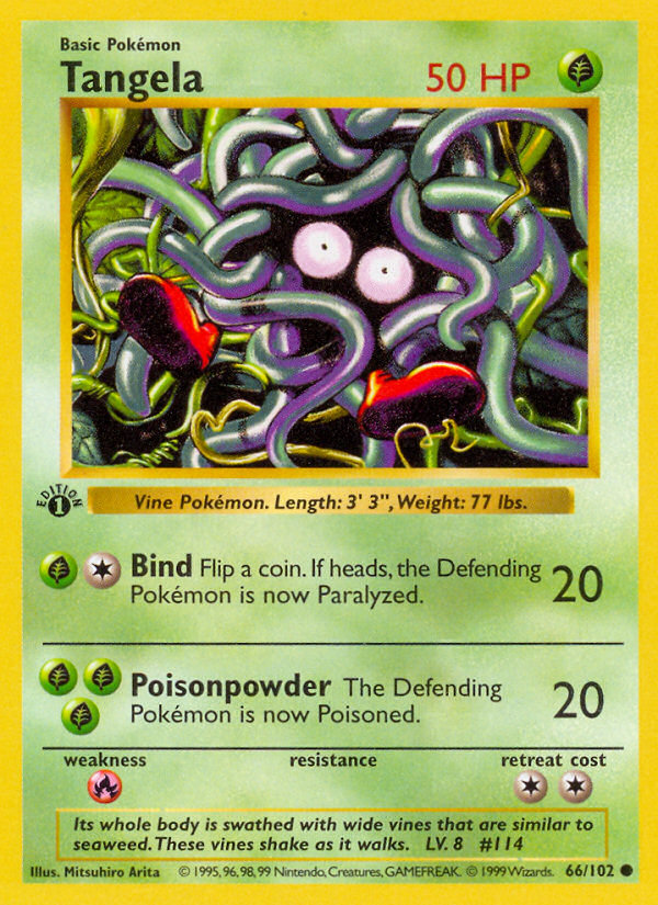 Tangela (66/102) (Shadowless) [Base Set 1st Edition] | Rock City Comics