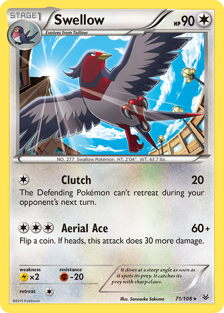 Swellow (71/108) [XY: Roaring Skies] | Rock City Comics