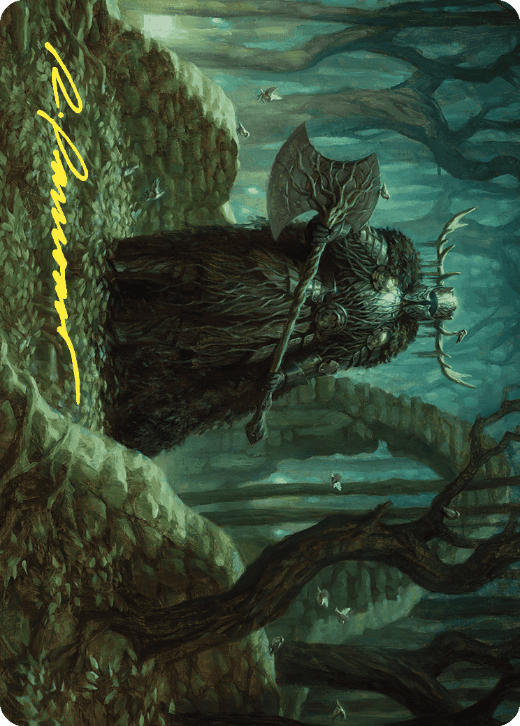 Mosswood Dreadknight Art Card (Gold-Stamped Signature) [Wilds of Eldraine Art Series] | Rock City Comics
