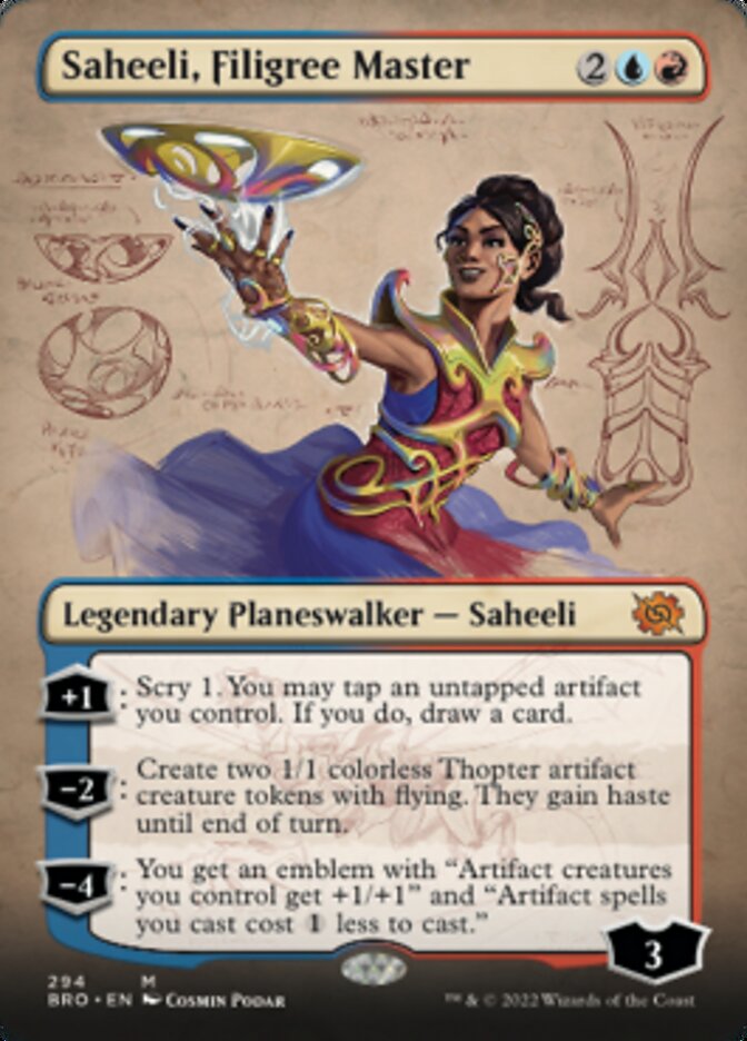 Saheeli, Filigree Master (Borderless Alternate Art) [The Brothers' War] | Rock City Comics