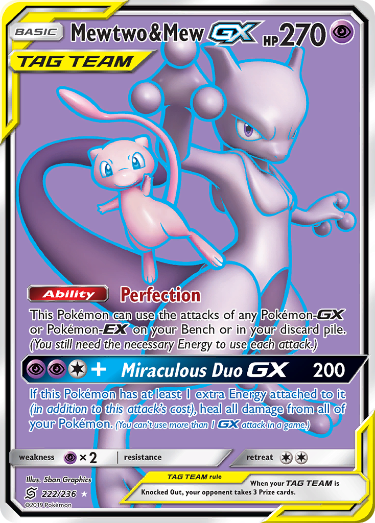 Mewtwo & Mew GX (222/236) [Sun & Moon: Unified Minds] | Rock City Comics