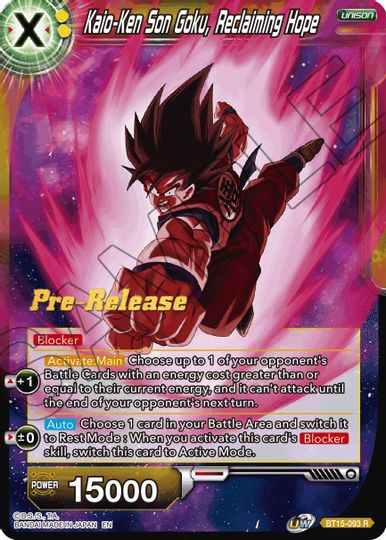 Kaio-Ken Son Goku, Reclaiming Hope (BT15-093) [Saiyan Showdown Prerelease Promos] | Rock City Comics