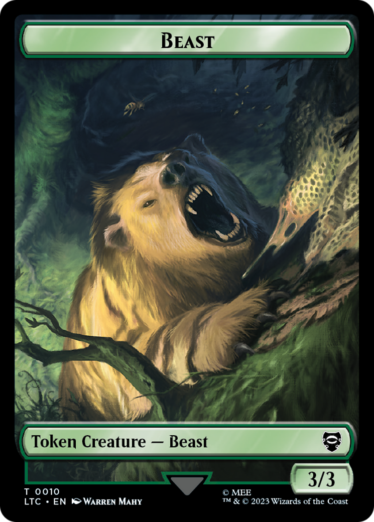 Beast // Treefolk Double Sided Token [The Lord of the Rings: Tales of Middle-Earth Commander Tokens] | Rock City Comics