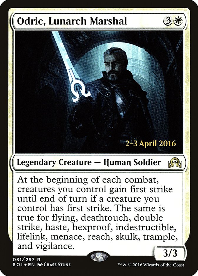 Odric, Lunarch Marshal [Shadows over Innistrad Prerelease Promos] | Rock City Comics