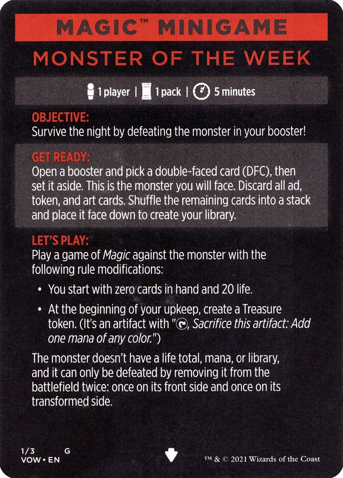 Monster of The Week (Magic Minigame) [Innistrad: Crimson Vow Minigame] | Rock City Comics