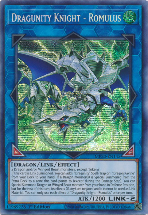 Dragunity Knight - Romulus [MP20-EN145] Prismatic Secret Rare | Rock City Comics