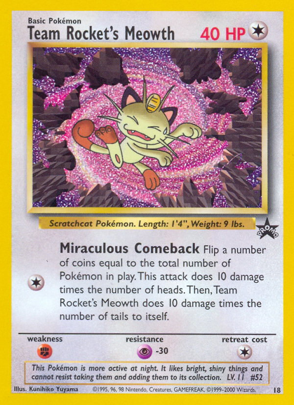 Team Rocket's Meowth (18) [Wizards of the Coast: Black Star Promos] | Rock City Comics