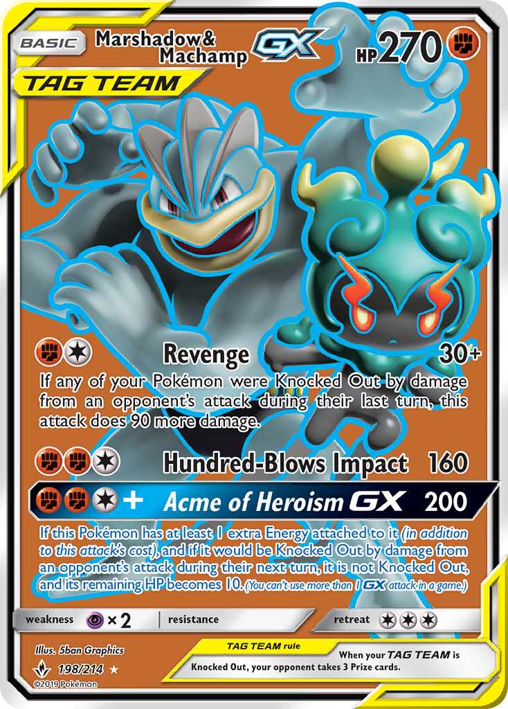 Marshadow & Machamp GX (198/214) [Sun & Moon: Unbroken Bonds] | Rock City Comics
