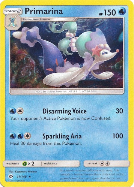 Primarina (41/149) (Water Web Holo) [Sun & Moon: Base Set] | Rock City Comics