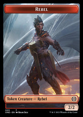 Rebel // Phyrexian Germ Double-Sided Token [Phyrexia: All Will Be One Commander Tokens] | Rock City Comics