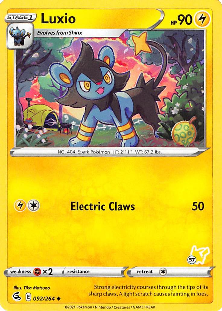 Luxio (092/264) (Pikachu Stamp #37) [Battle Academy 2022] | Rock City Comics