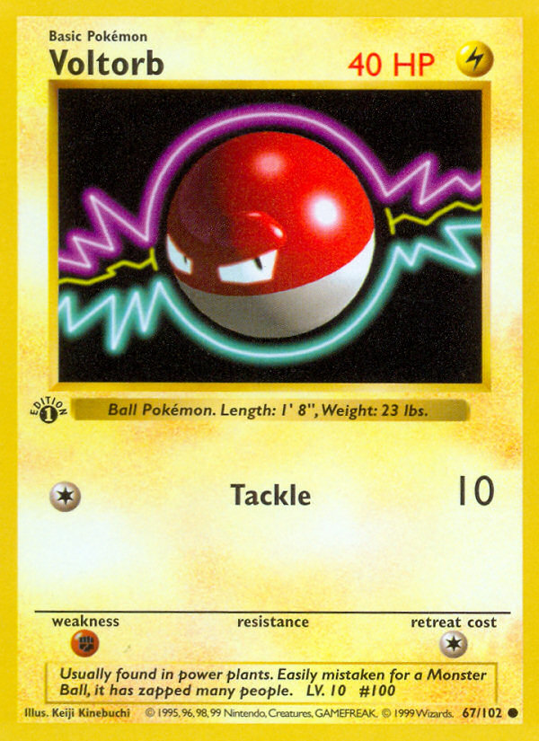 Voltorb (67/102) (Shadowless) [Base Set 1st Edition] | Rock City Comics