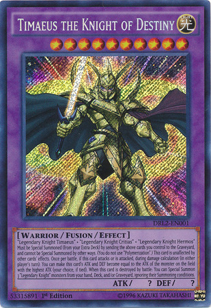 Timaeus the Knight of Destiny [DRL2-EN001] Secret Rare | Rock City Comics