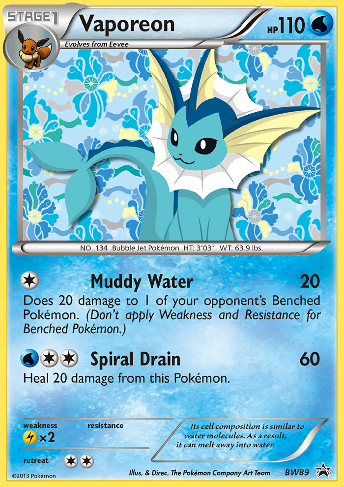 Vaporeon (BW89) [Black & White: Black Star Promos] | Rock City Comics