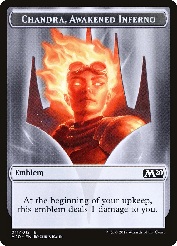 Chandra, Awakened Inferno Emblem [Core Set 2020 Tokens] | Rock City Comics