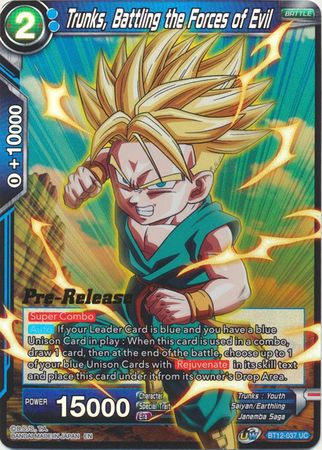 Trunks, Battling the Forces of Evil (BT12-037) [Vicious Rejuvenation Prerelease Promos] | Rock City Comics