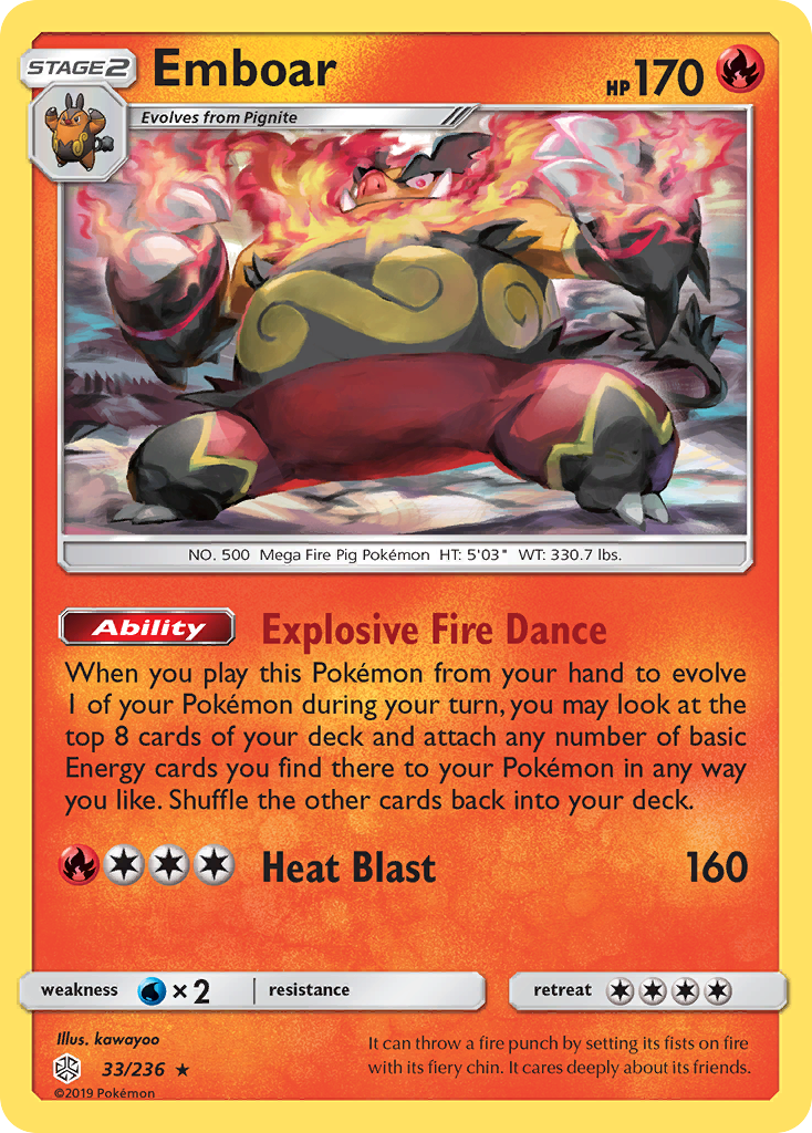 Emboar (33/236) [Sun & Moon: Cosmic Eclipse] | Rock City Comics