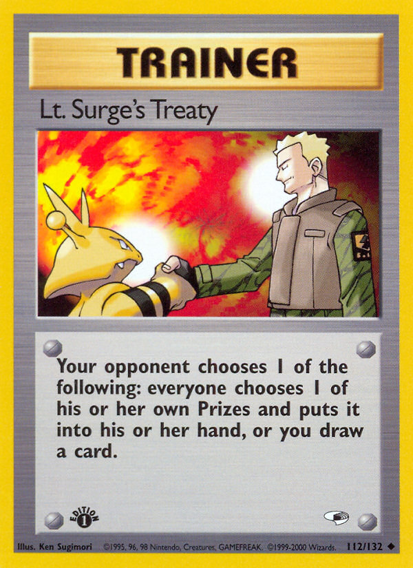 Lt. Surge's Treaty (112/132) [Gym Heroes 1st Edition] | Rock City Comics