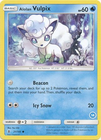 Alolan Vulpix (21/145) (Deck Exclusive #14) [Sun & Moon: Trainer Kit - Alolan Ninetales] | Rock City Comics