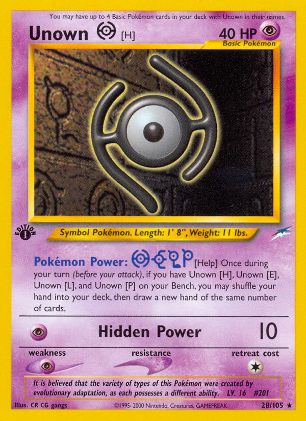 Unown [H] (28/105) [Neo Destiny 1st Edition] | Rock City Comics