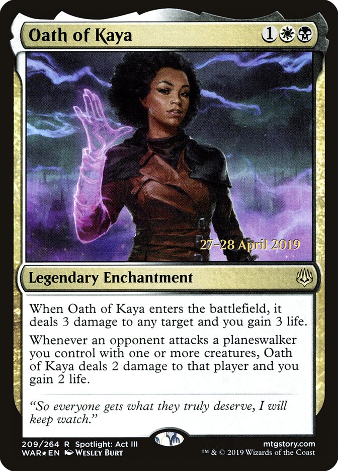 Oath of Kaya  [War of the Spark Prerelease Promos] | Rock City Comics