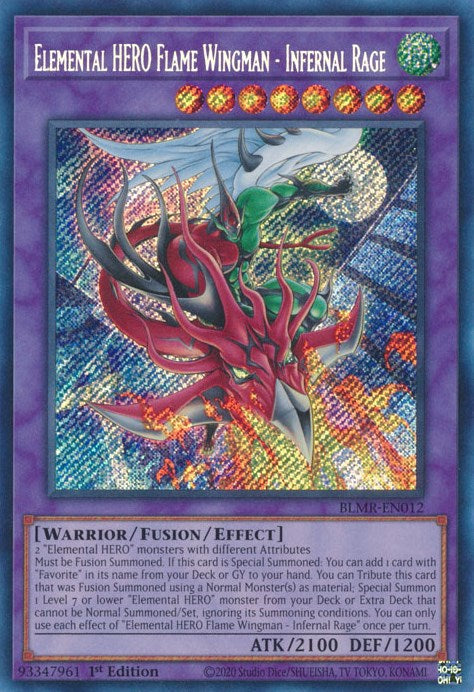 Elemental HERO Flame Wingman - Infernal Rage [BLMR-EN012] Secret Rare | Rock City Comics