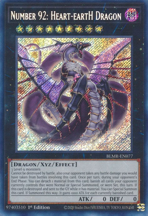 Number 92: Heart-eartH Dragon [BLMR-EN077] Secret Rare | Rock City Comics