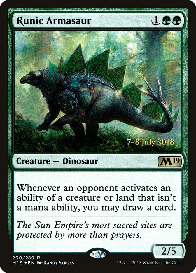 Runic Armasaur  [Core Set 2019 Prerelease Promos] | Rock City Comics