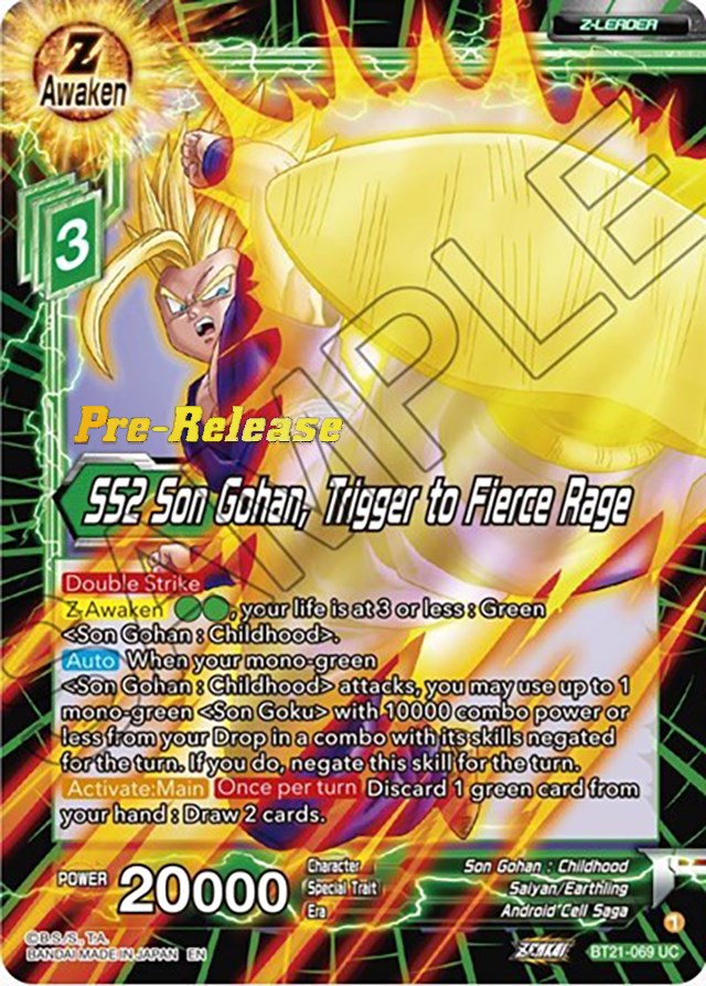 SS2 Son Gohan, Trigger to Fierce Rage (BT21-069) [Wild Resurgence Pre-Release Cards] | Rock City Comics