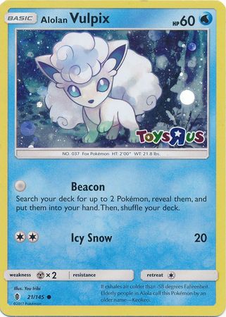 Alolan Vulpix (21/145) (Toys R Us Promo) [Sun & Moon: Guardians Rising] | Rock City Comics