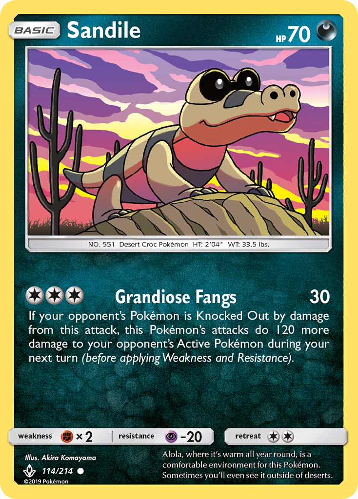 Sandile (114/214) [Sun & Moon: Unbroken Bonds] | Rock City Comics