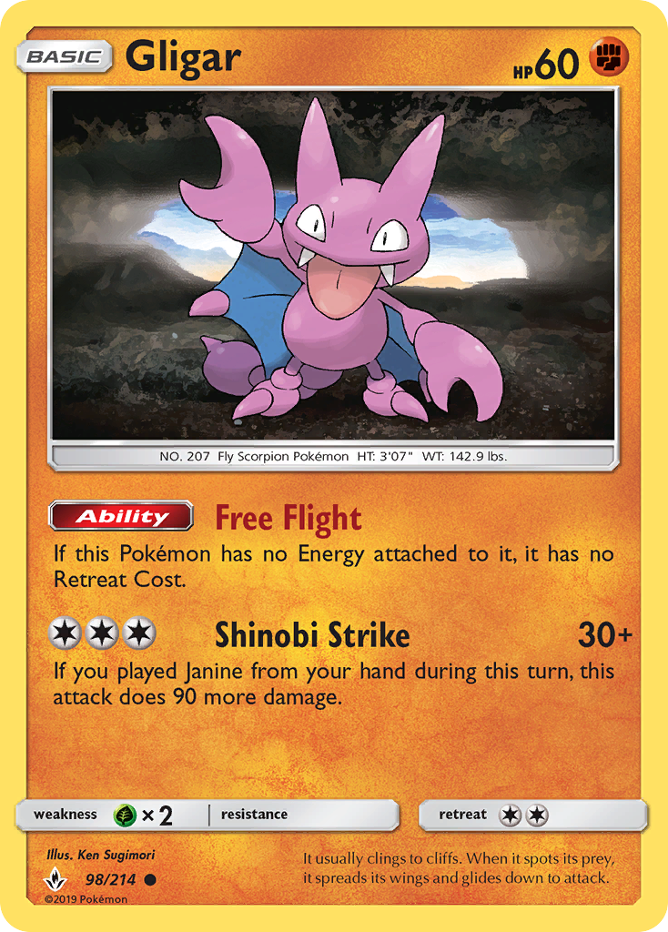 Gligar (98/214) [Sun & Moon: Unbroken Bonds] | Rock City Comics