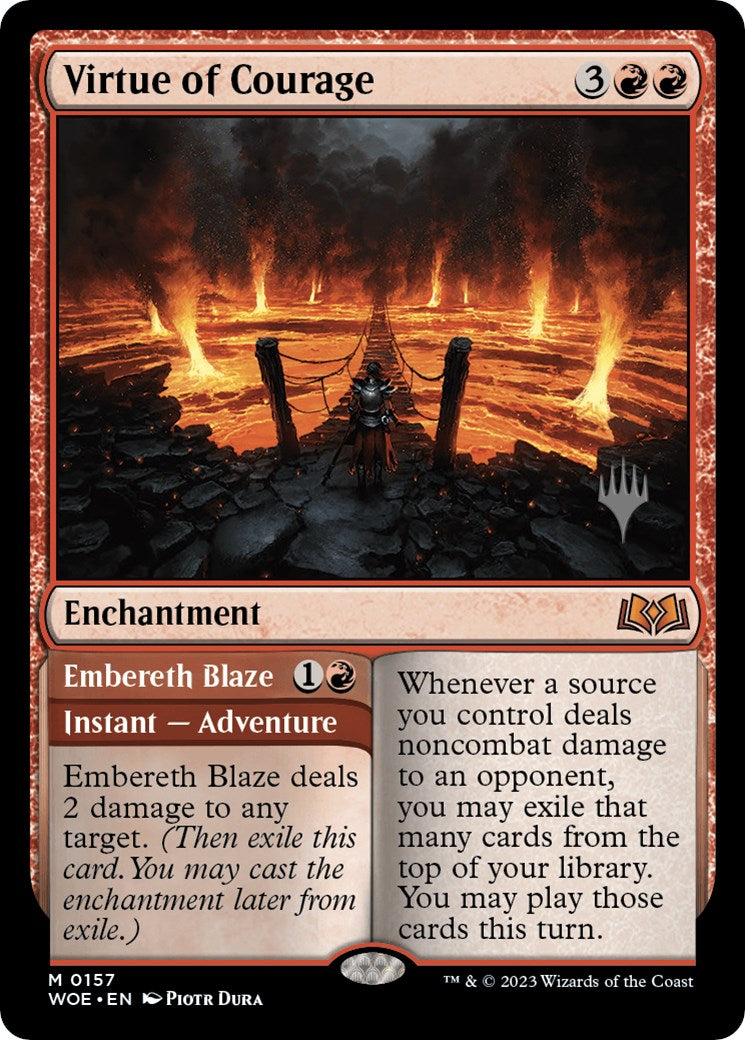 Virtue of Courage //Embereth Blaze (Promo Pack) [Wilds of Eldraine Promos] | Rock City Comics