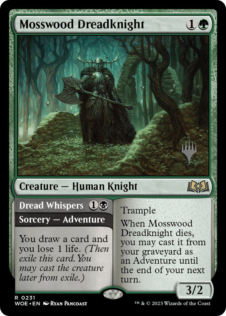 Mosswood Dreadknight // Dread Whispers (Promo Pack) [Wilds of Eldraine Promos] | Rock City Comics