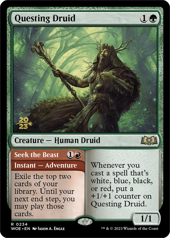 Questing Druid // Seek the Beast [Wilds of Eldraine Prerelease Promos] | Rock City Comics