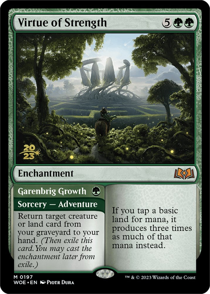 Virtue of Strength // Garenbrig Growth [Wilds of Eldraine Prerelease Promos] | Rock City Comics