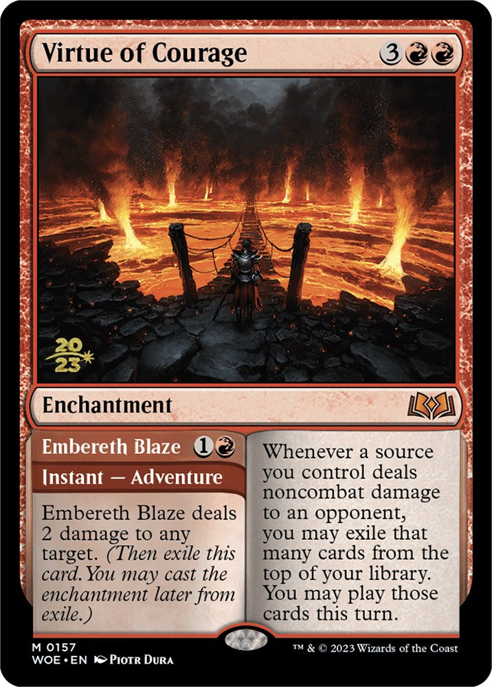 Virtue of Courage // Embereth Blaze [Wilds of Eldraine Prerelease Promos] | Rock City Comics