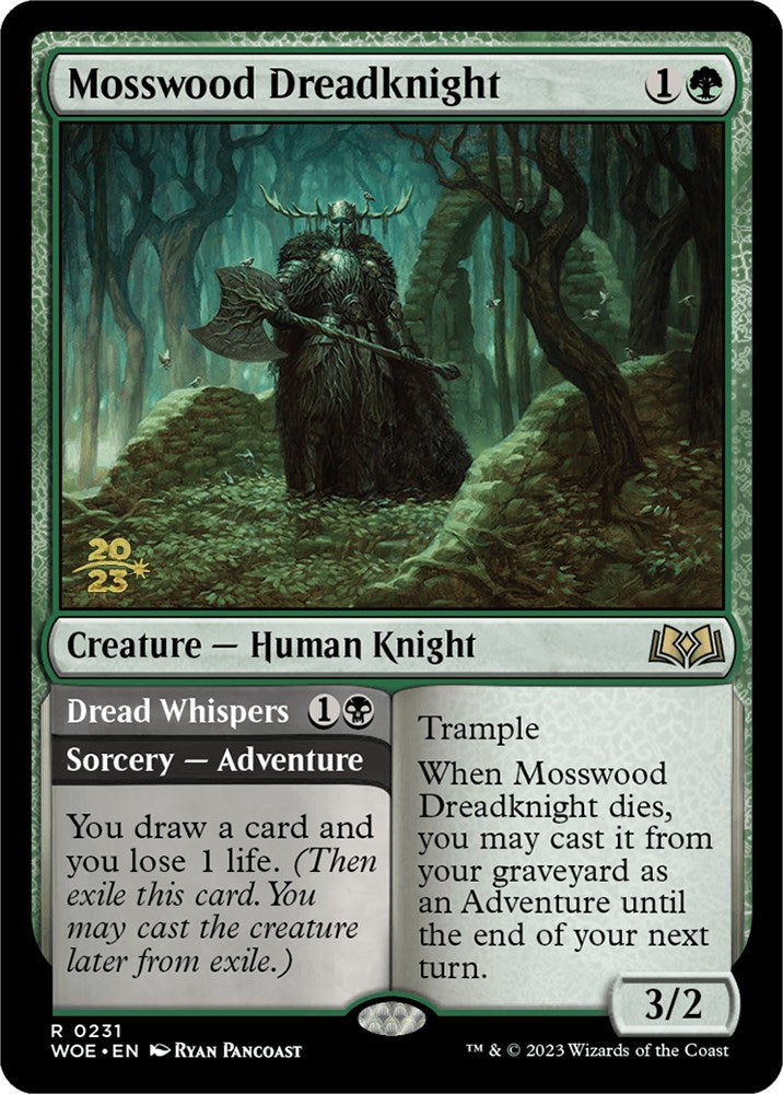 Mosswood Dreadknight // Dread Whispers (Promo Pack) [Wilds of Eldraine Promos] | Rock City Comics