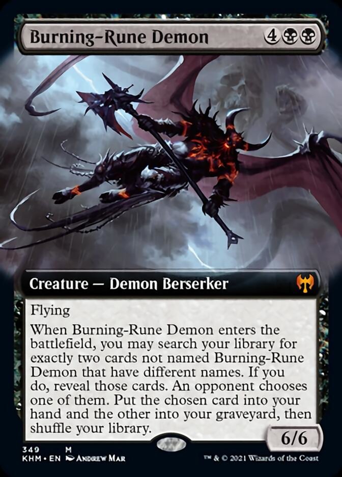 Burning-Rune Demon (Extended Art) [Kaldheim] | Rock City Comics