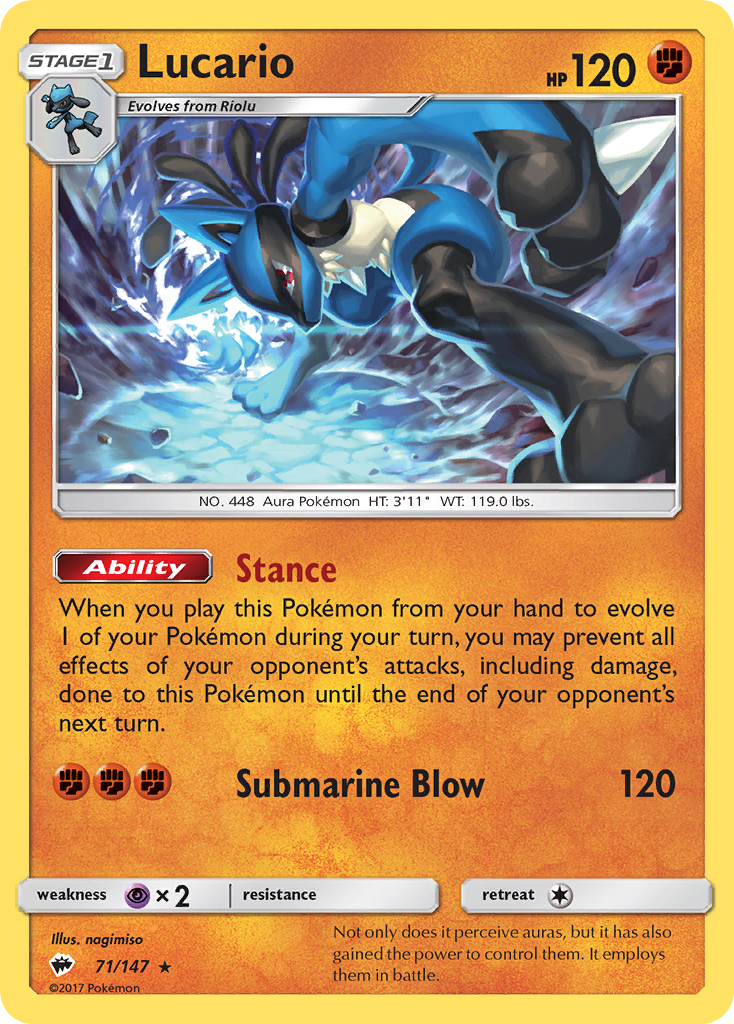 Lucario (71/147) [Sun & Moon: Burning Shadows] | Rock City Comics